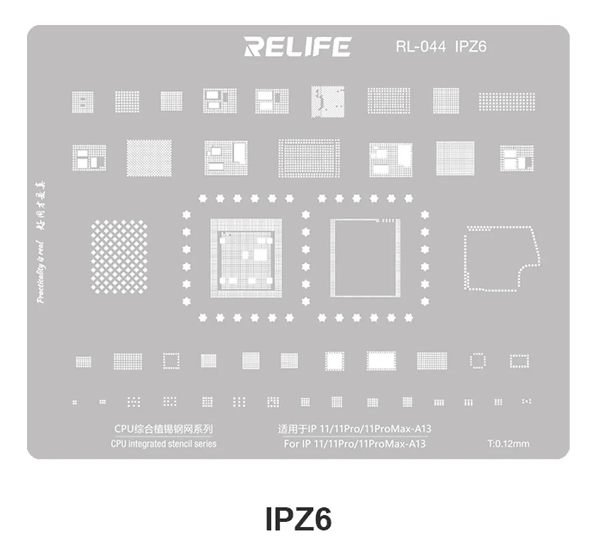 Stencil 10 Piezas compatible con iPhone 6-15 Relife RL-044 IP