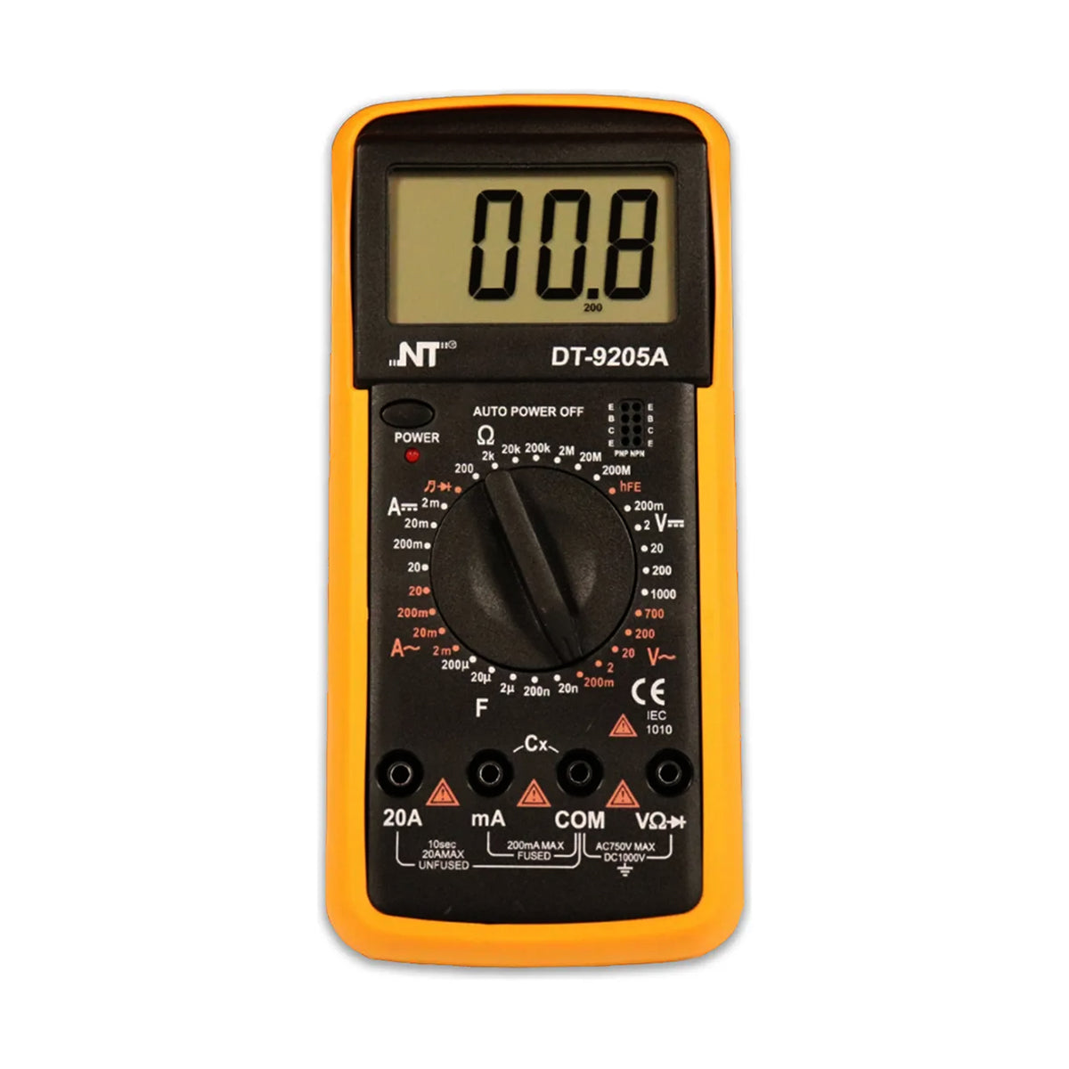 Multímetro Digital Profesional NT DT-9205A: Diagnóstico Preciso y Confiable