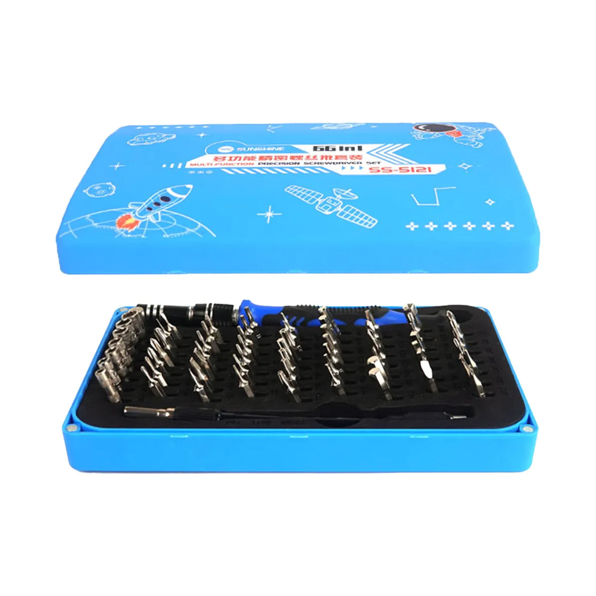 Set de Desarmadores Sunshine SS-5121 (66 en 1): Precisión Total en Formato Compacto