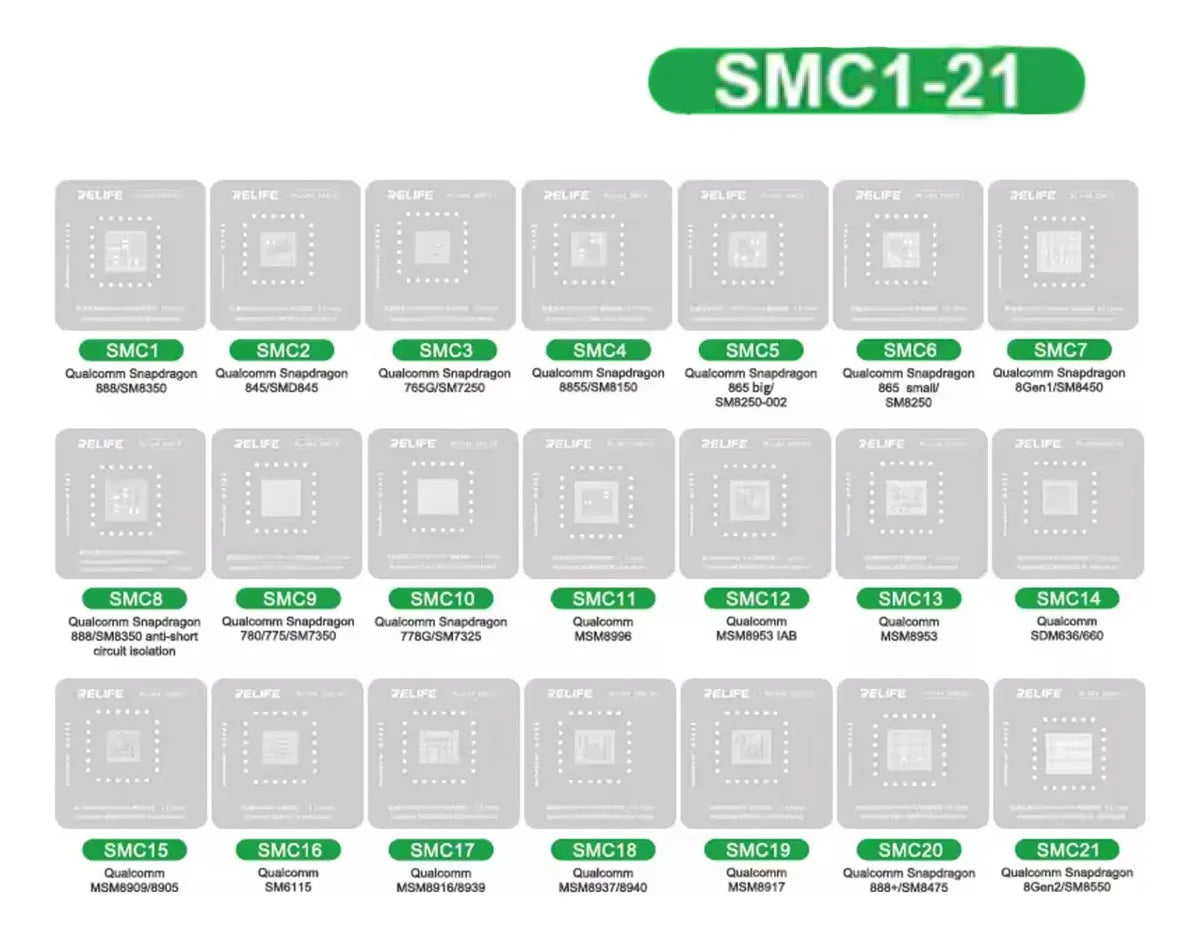 Stencil Android 50 Piezas Relife RL-044