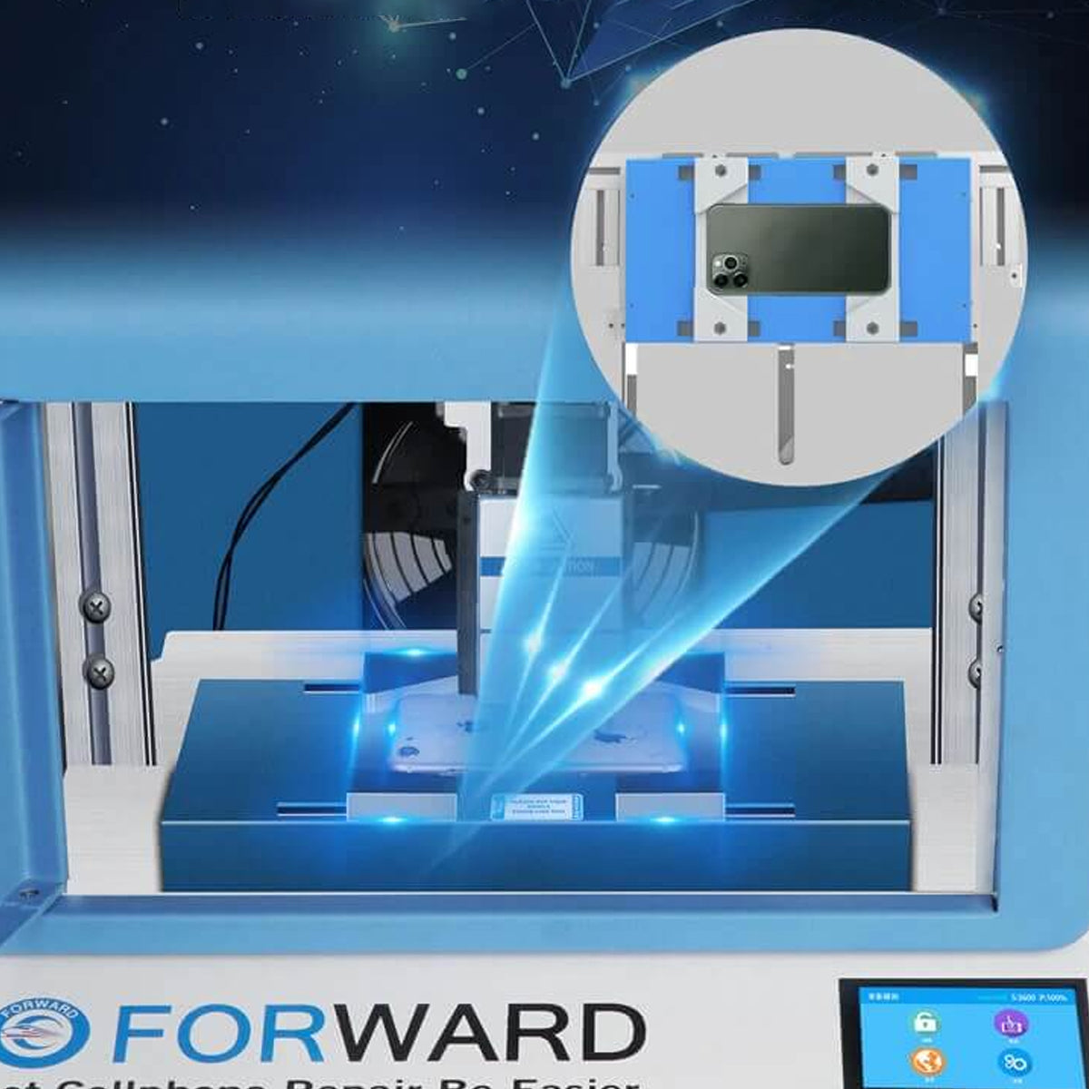 Máquina de separación por láser azul con purificador de aire Forward