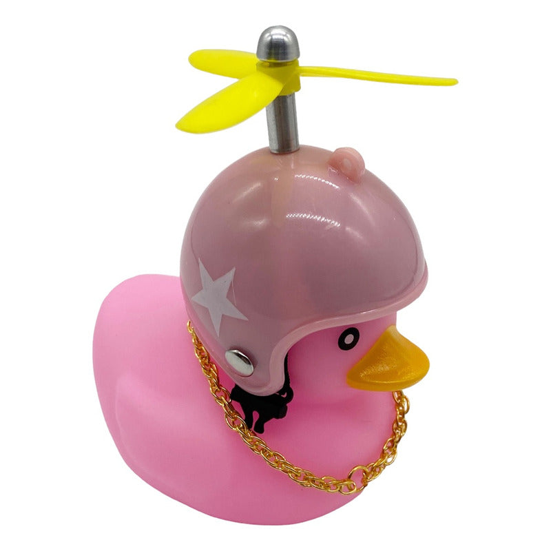 Patito Rosa Con Casco Para Moto Y Bicicleta Timbre Claxon