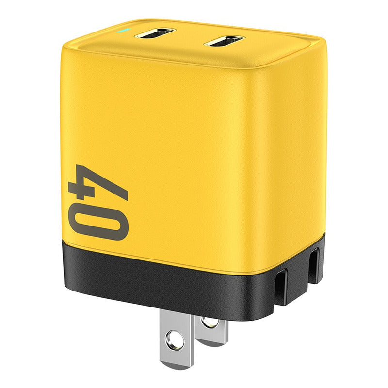 Cargador Gan 40w Doble Puerto C Ultra Rápido