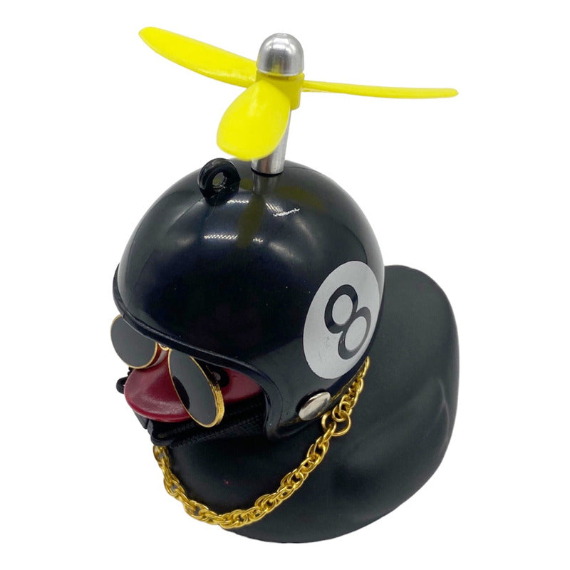Patito Negro Con Casco Para Decoración Coche Bici Moto