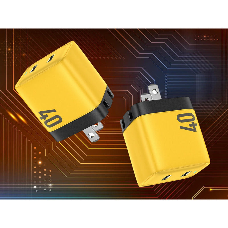 Cargador Gan 40w Doble Puerto C Ultra Rápido