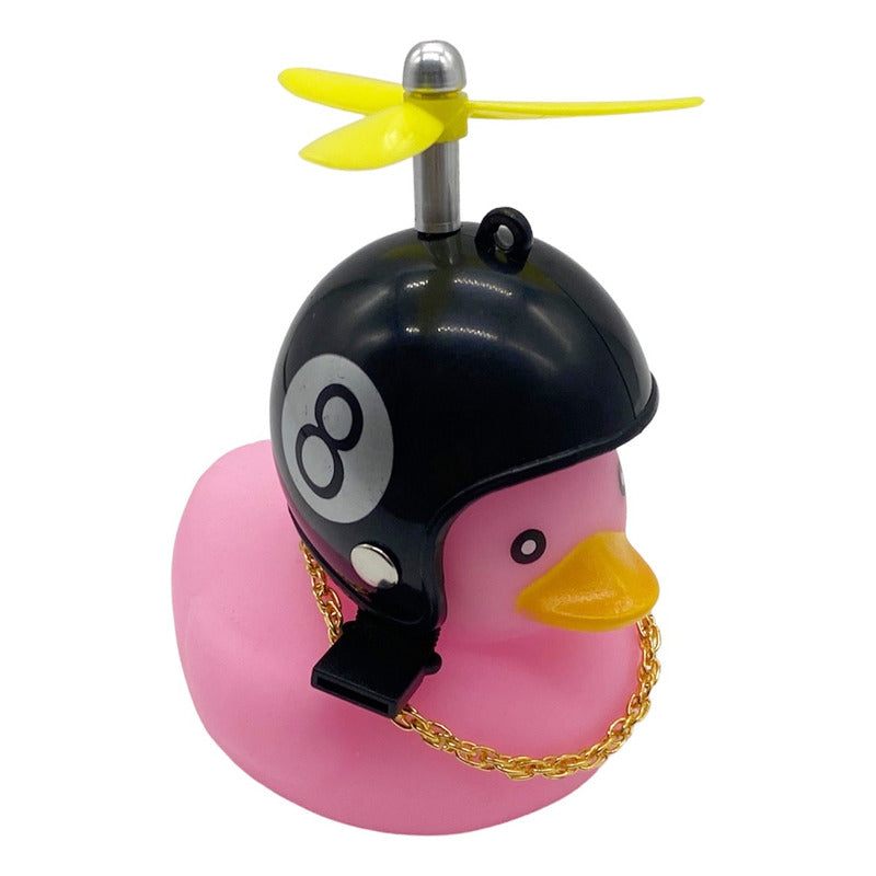 Patito Rosa Con Casco Para Moto Y Bicicleta Timbre Claxon