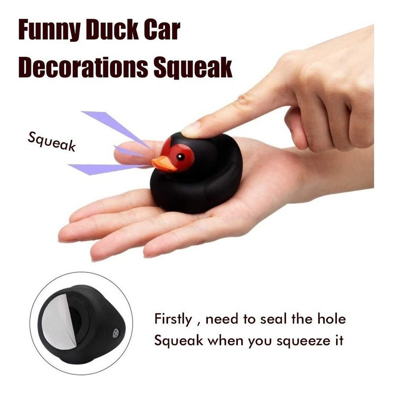Patito Negro Con Casco Para Decoración Coche Bici Moto