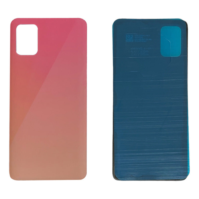 Tapa Trasera Compatible Con Samsung A51 Sm-a515f, color rosa, con orificio para cámara rectangular.
