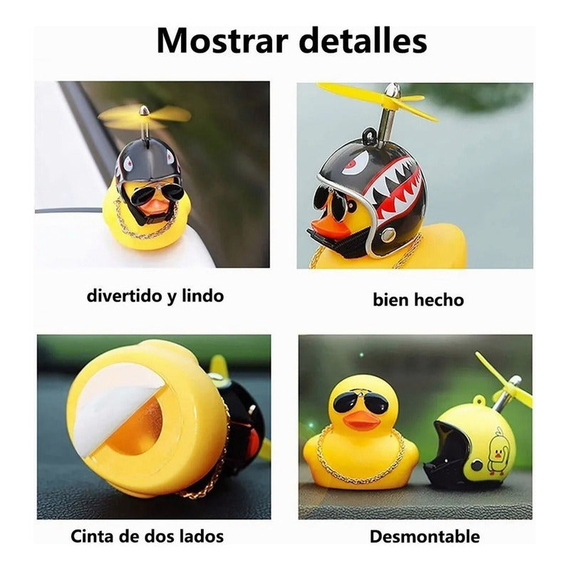Patito Con Casco Para Moto Y Bicicleta Decoración Claxon