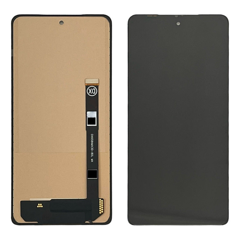 Pantalla Compatible Con Moto Edge 30 Pro Xt2201-1 Incell mostrando el reemplazo en cristal y los conectores de la parte interior
