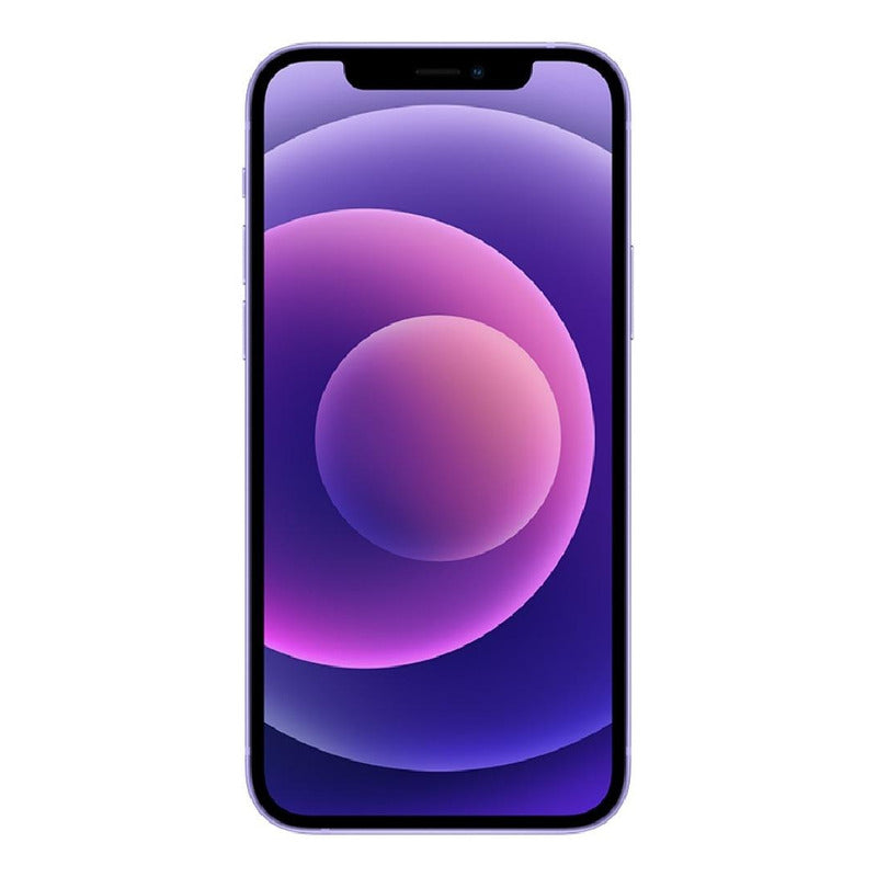 Visita frontal con fondo de pantalla sobrio del iPhone 12 Morado
