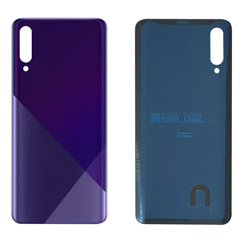 Tapa Trasera Compatible Con Samsung A30s Sm-a307f, disponible en negro, con detalles internos y espacio para cámara.