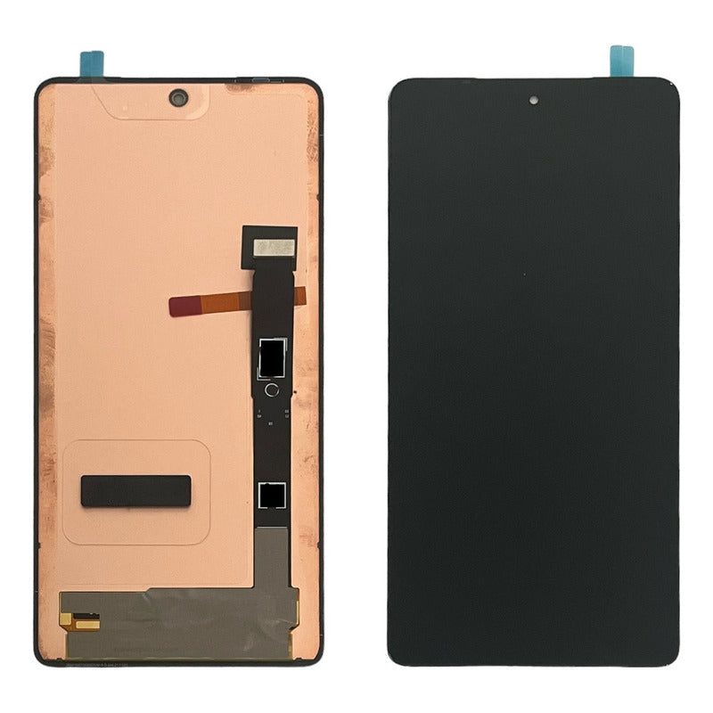 Pantalla Compatible Con Moto Edge 30 Pro Xt2201-1 Oled mostrando los conectores internos para la instalación en el equipo