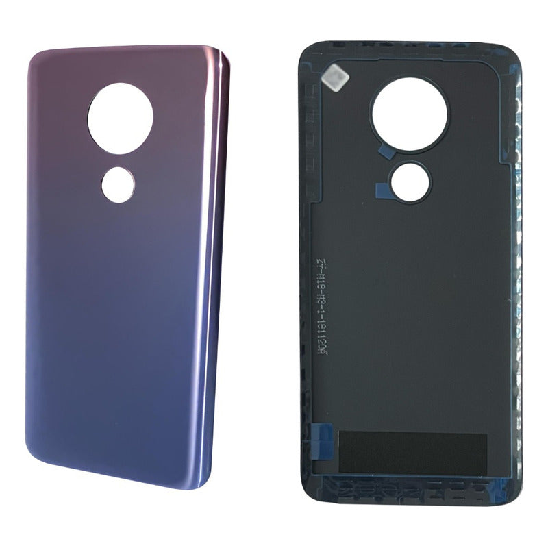 Tapa Trasera Compatible Con Moto G7 Power Xt1955 en degradado de rosa a lila con orificios redondos para cámara y lector de huella.
