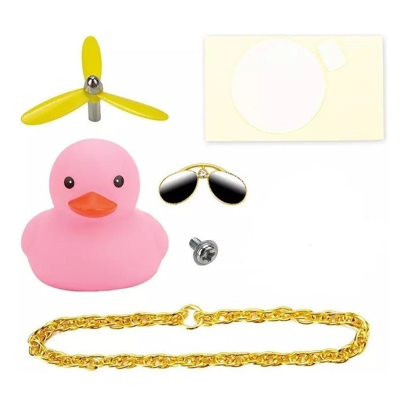Patito Rosa Con Casco Para Moto Y Bicicleta Timbre Claxon