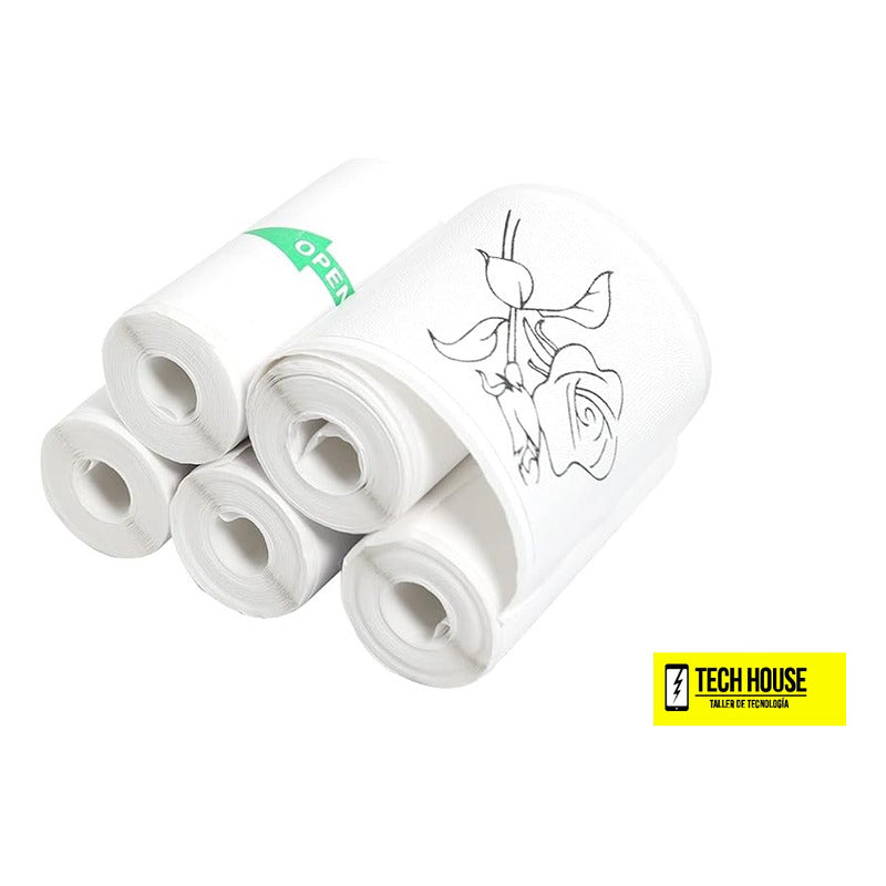 Papel Blanco Térmico Con Adhesivo Para Mini Impresora