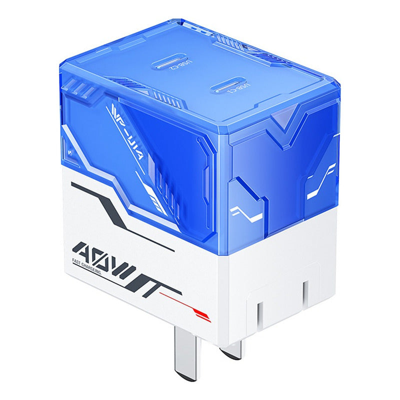 Cargador Gan De 40w Mecha Transparente Ultra Rápido