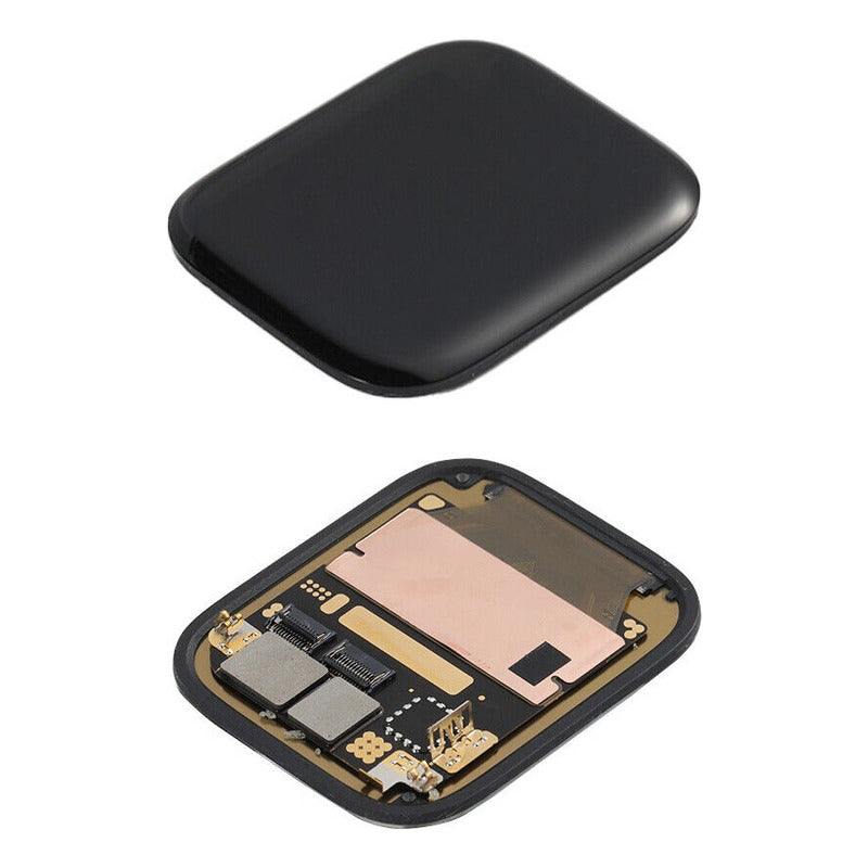 Detalle interno del repuesto de pantalla compatible con Watch Serie 7 de 41mm A2476, mostrando los circuitos y el conector.