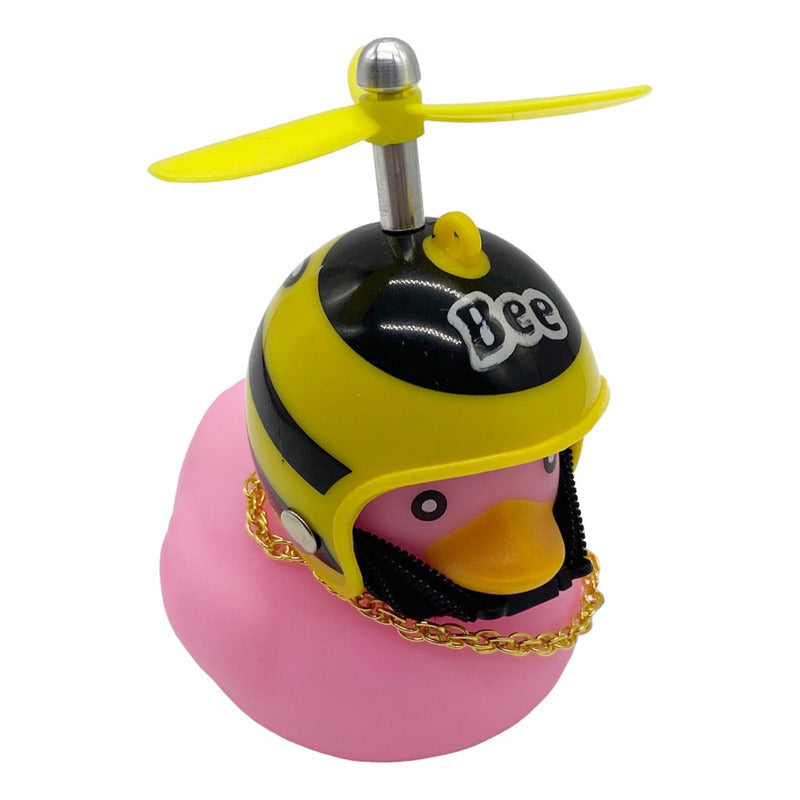 Patito Rosa Con Casco Para Moto Y Bicicleta Timbre Claxon