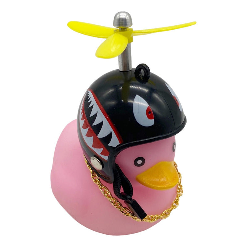 Patito Rosa Con Casco Para Moto Y Bicicleta Timbre Claxon