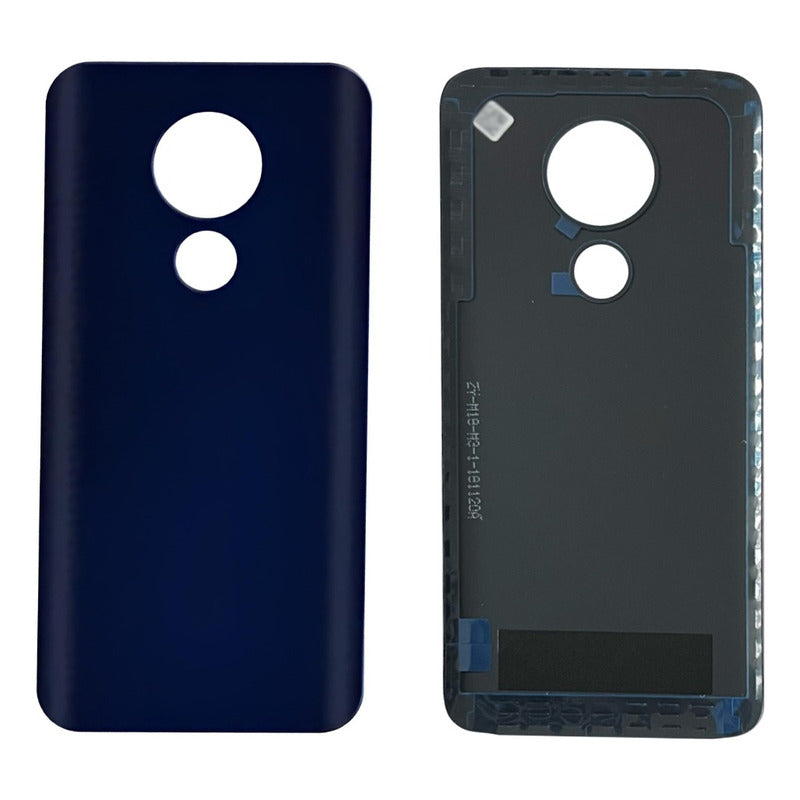 Tapa Trasera Compatible Con Moto G7 Power Xt1955 en degradado oscuro de negro a azul con orificios redondos para camara y lector de huella.