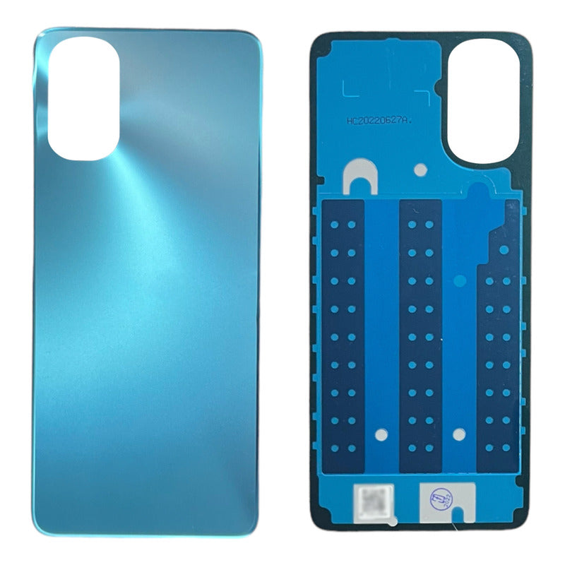 Tapa Trasera Compatible Con Moto G22 Xt2231-2 en color azul metálico con orificio vertical para el módulo de cámaras en la parte superior derecha