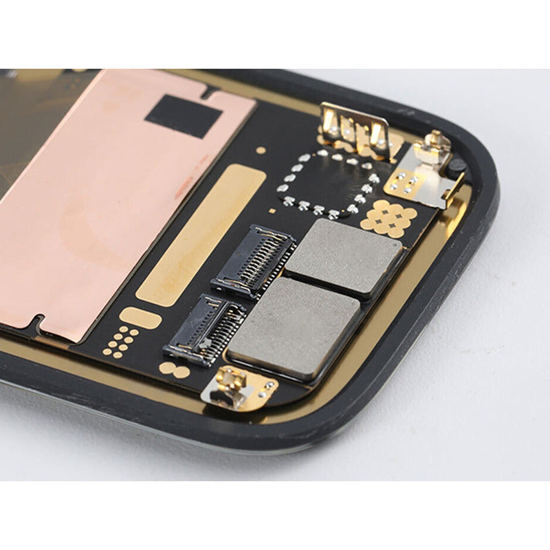 Vista de los componentes internos de la pantalla compatible con Watch Serie 7 41mm A2476, revelando su estructura electrónica y conectores.