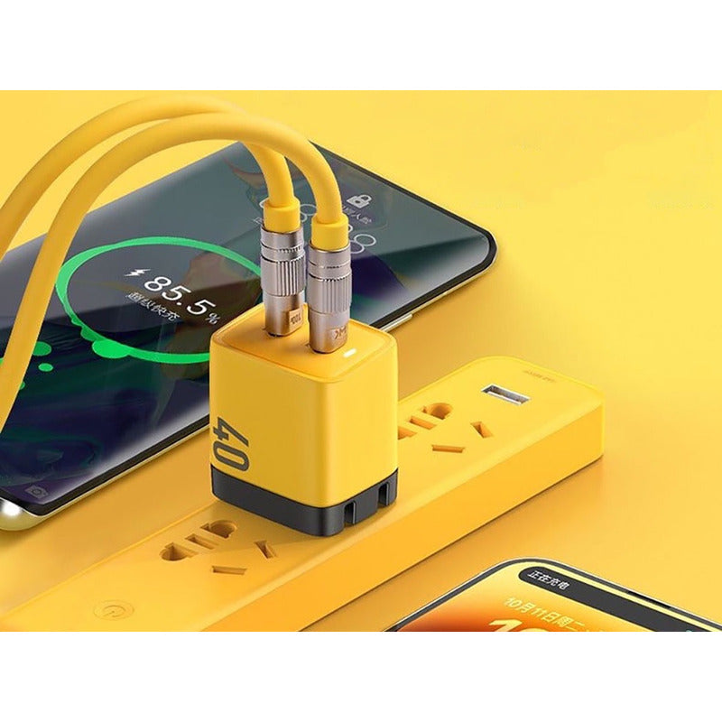 Cargador Gan 40w Doble Puerto C Ultra Rápido