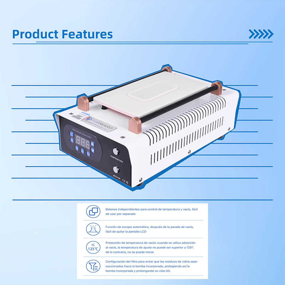 Separador De Vacío Forward De 8 Pulgadas (3 Canales) Fw-1082