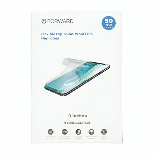 Paquete 50 Micas Hidrogel Forward de 9 Pulgadas