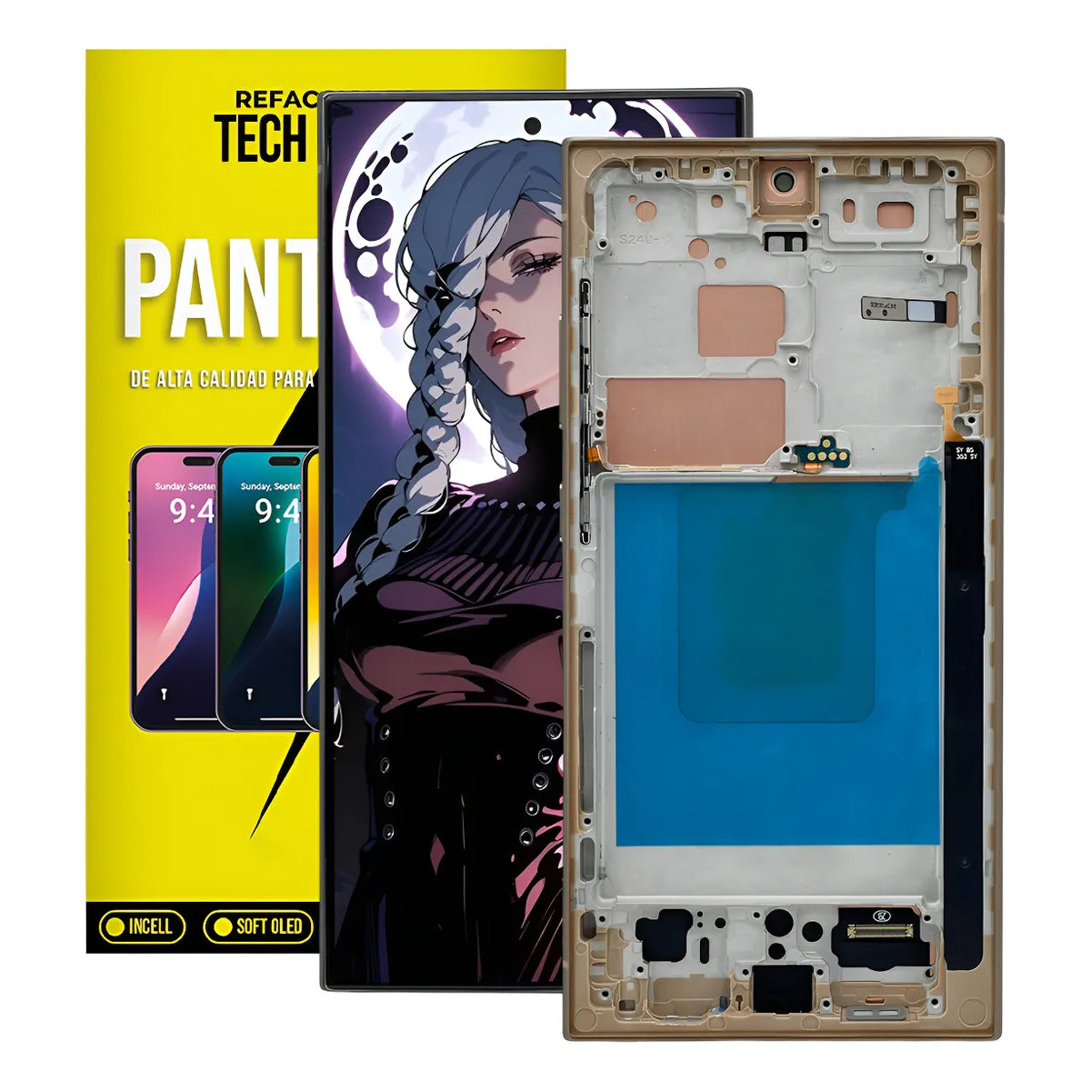 Pantalla con Marco compatible con Samsung S24 Ultra