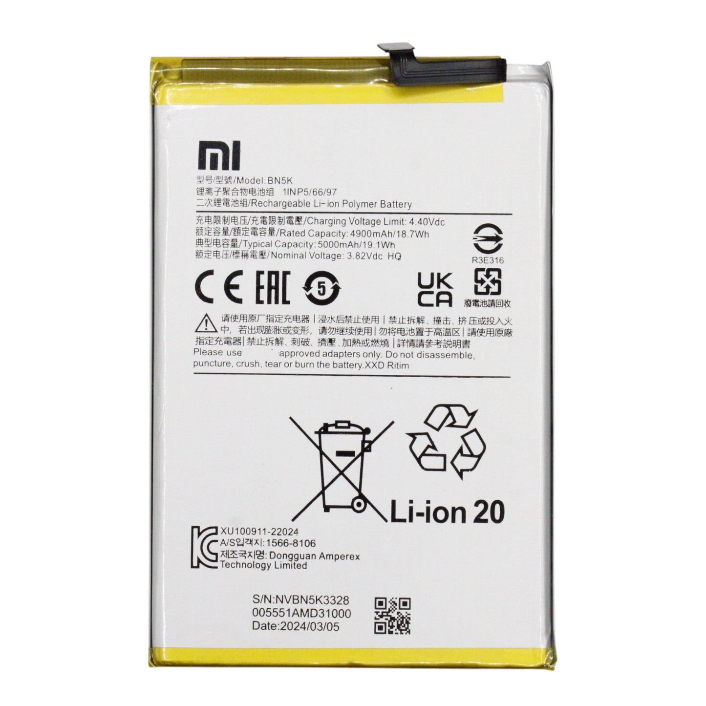 Bateria paraXiaomi Redmi 12C BN5K