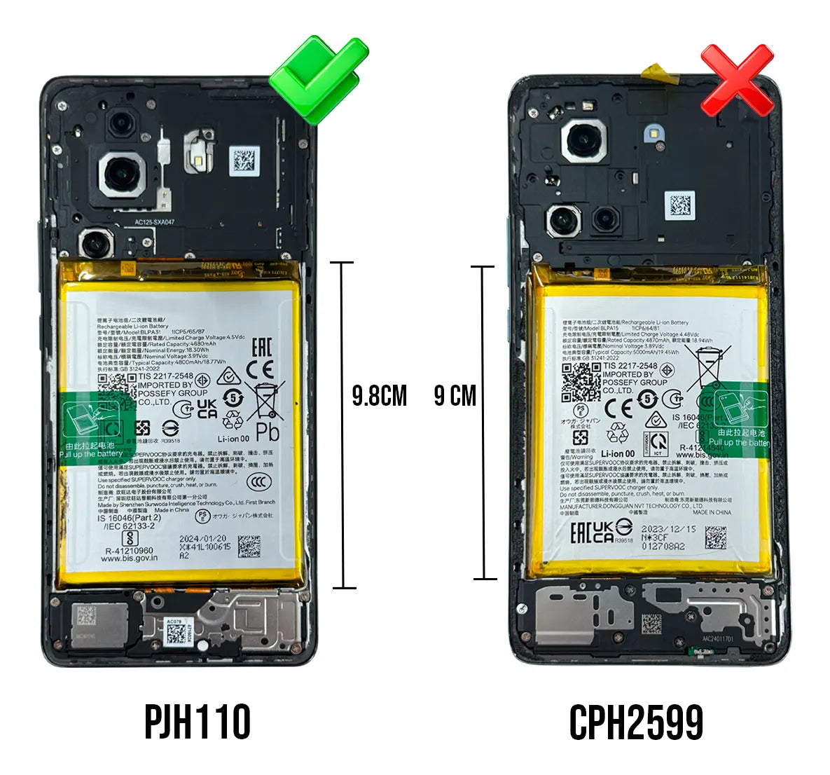 Batería compatible con Oppo Reno 11 5G (China)