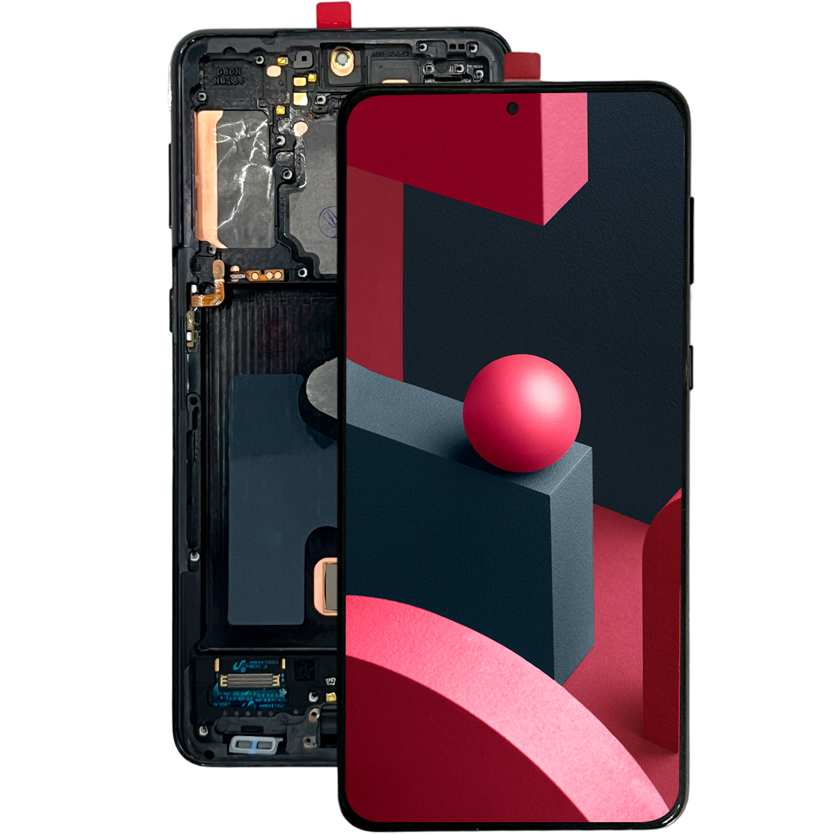 Vista lateral de la parte superior del celular