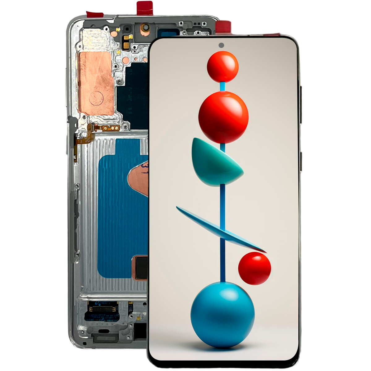 Vista lateral de la parte inferior del celular