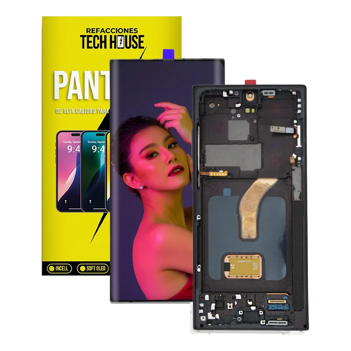 Pantalla Super Amoled con Marco compatible con Samsung Galaxy S22 Ultra (S908U/U1)