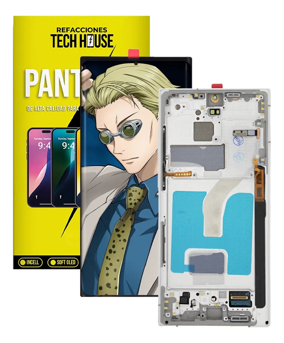 Pantalla con Marco compatible con Samsung S22 Ultra 5G