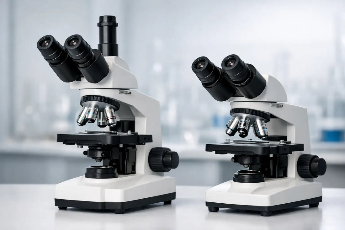 Microscopio trinocular vs binocular