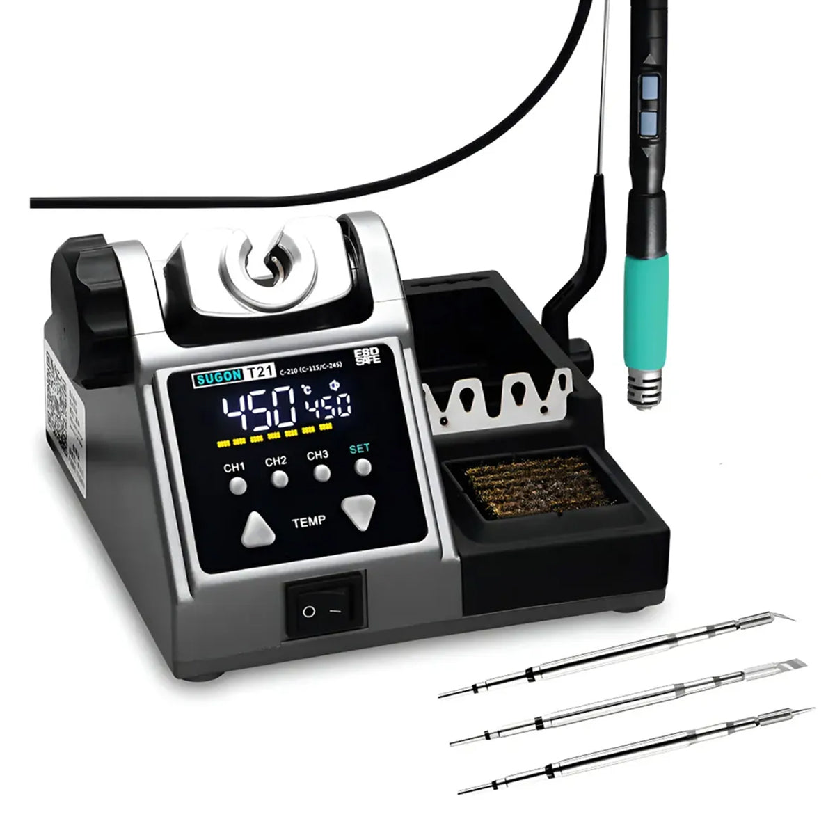 Estación de Soldadura Sugon T21: Potencia Extrema y Control de Precisión