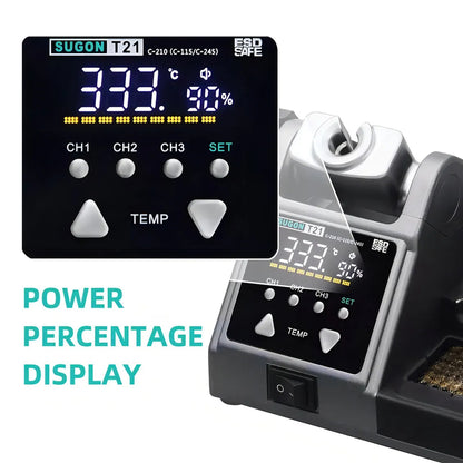 Estación de Soldadura Sugon T21: Potencia Extrema y Control de Precisión