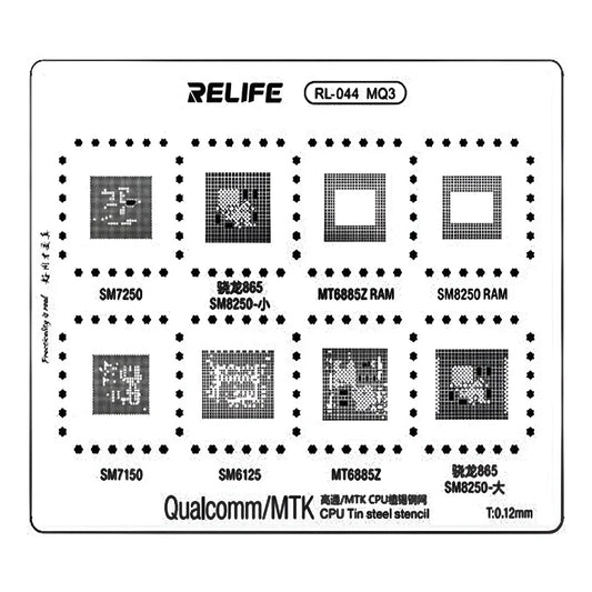 Stencil de reballing RELIFE RL-044 MQ3 de 0.12 mm