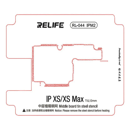 Stencil de reballing RELIFE RL-044 IPM2 de 0.12 mm para iPhone XS y XS Max