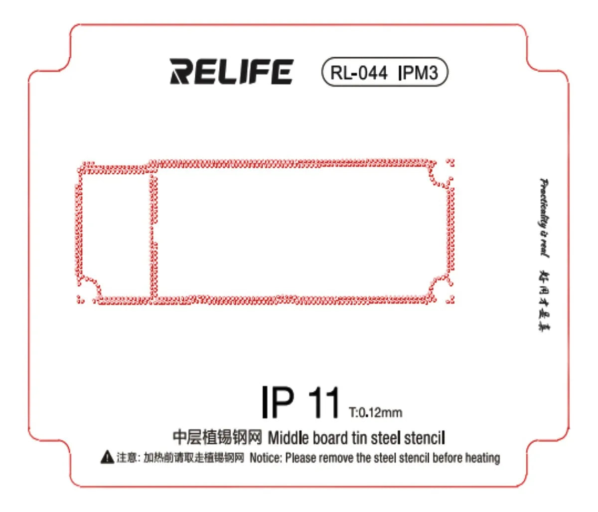 Stencil 0.12MM Relife RL-044 IPM3 IP11