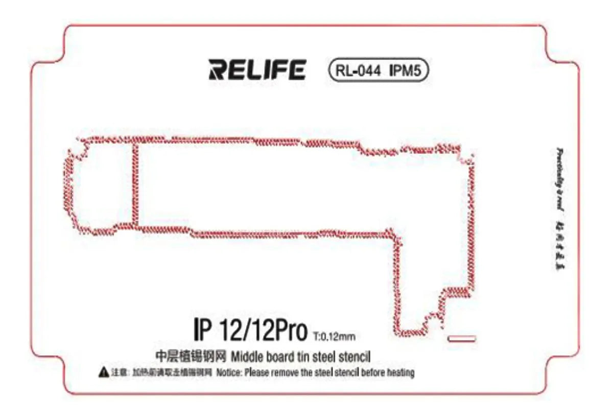 Stencil 0.12MM Relife RL-044 IPM5 IP12/12Pro