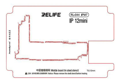 Stencil 0.12mm Compatible con Ip12mini Relife RL-044 Ipm7