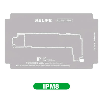 Stencil de reballing RELIFE RL-044 IPM8 de 0.12 mm para iPhone 13