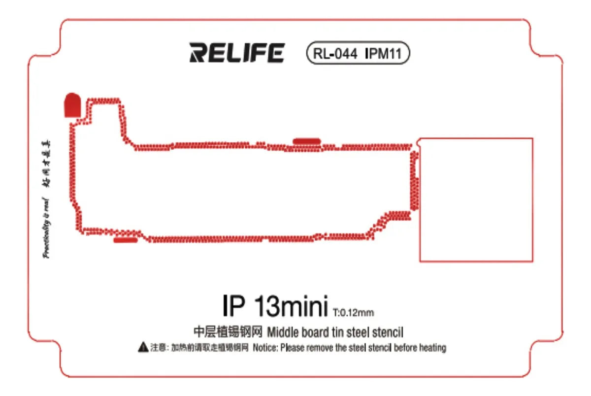 Stencil 0.12MM Relife RL-044 IPM11 IP13Mini