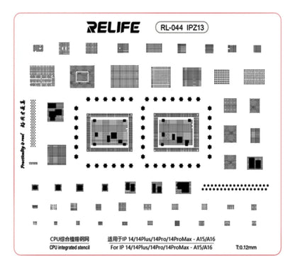 Stencil 0.12mm Compatible con iPhone 14/plus/pro/promax Ipz13 Relife RL-044
