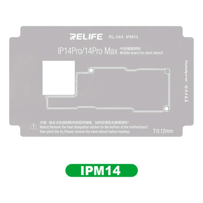 Stencil de reballing RELIFE RL-044 IPM14 - detalle de perforación