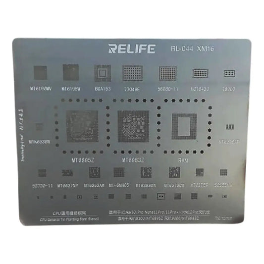 Stencil de reballing RELIFE RL-044 XM16 de 0.12 mm para Dimensity 8100 y 9000